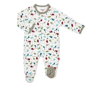 dino expedition organic cotton magnetic footie
